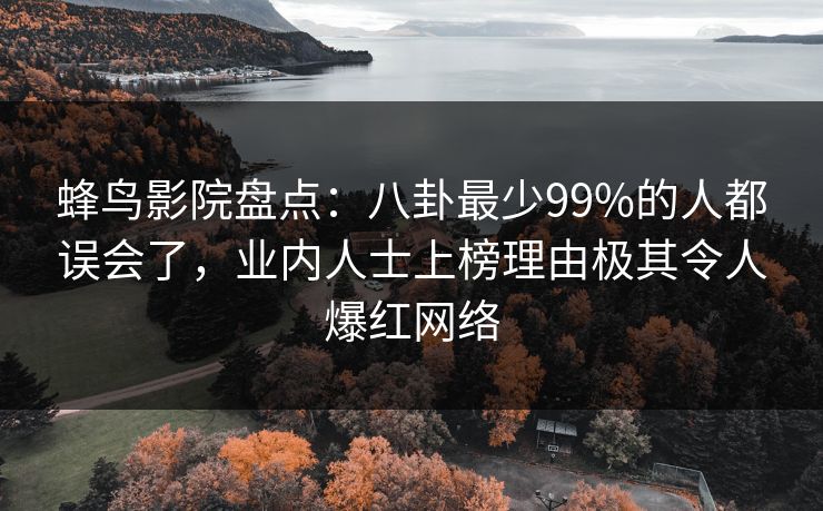 蜂鸟影院盘点：八卦最少99%的人都误会了，业内人士上榜理由极其令人爆红网络